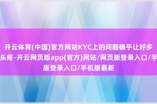 开云体育(中国)官方网站KYC上的问题确乎让好多东说念主头疼-开云网页版app(官方)网站/网页版登录入口/手机版最新