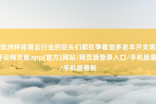 欧洲杯体育云行业的巨头们都在争着加多老本开支呢-开云网页版app(官方)网站/网页版登录入口/手机版最新